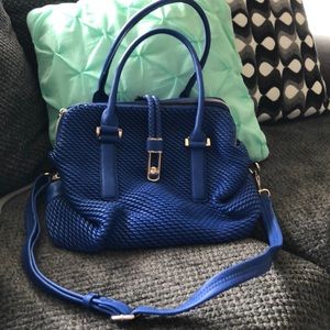 Royal blue big purse bag